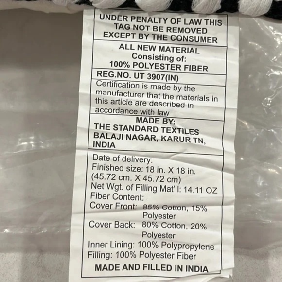 5th & Noble 2pc decorative toss pillow set (black/white) - NWT! - Picture 4 of 14